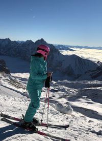 Michaela im Skigebiet Zugspitze